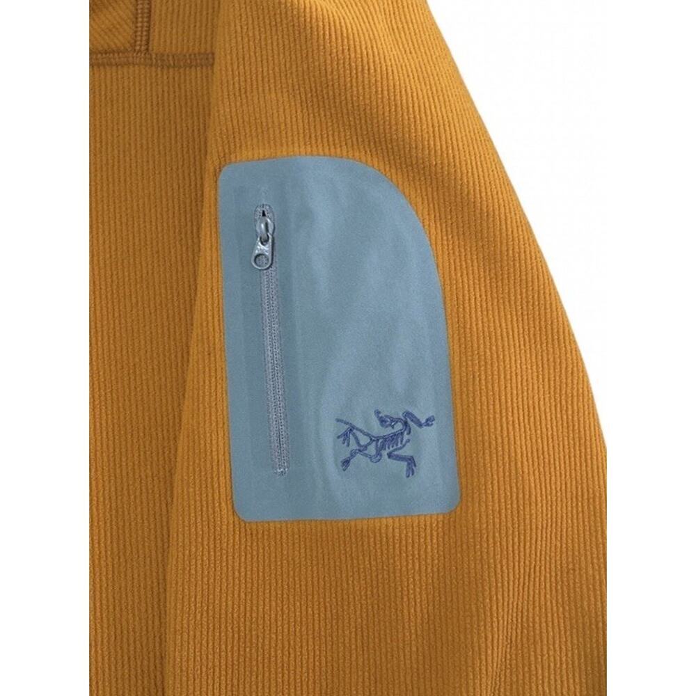 Arcteryx Men’s Orange Ribbed Fleece Quarter Zip Pullover Top Size L Gorpcore - Picture 3 of 7